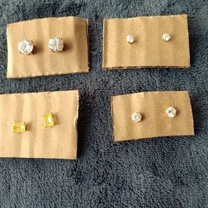 CZ estate jewelry earrings group